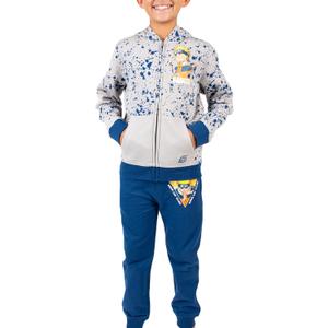 Bioworld Naruto Classic Youth Boys Gray Zip Hoodie and Navy Jogger Pants (Gray, XXL)