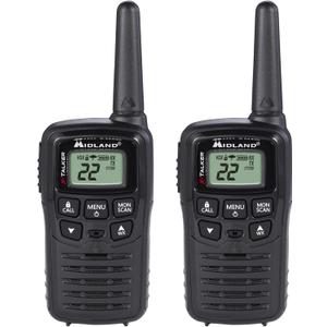 Midland T10 X-TALKER Two-Way Radios - 22 Channels - Long Range Walkie-Talkies, 38 Privacy Codes - Best Family Camping Radio - 2 Pack (Black)