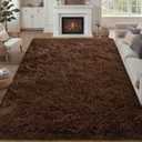 Fluffy Area Rugs 9x12 Living Room Bedroom: Ultra Soft Shag Rug Upgrade Non-Slip Non-Shedding Large Fuzzy Plush Carpet Indoor Floor Carpets for Kids Room Playroom Nursery Dorms Home Decor Brown
