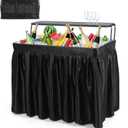 Nice C 4 ft Folding Ice Cooler Table, Party Bar Cooler Table (Black)