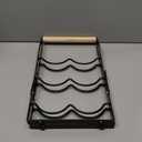 Wine Rack, 6 Bottle Wooden Countertop Free Standing Shelf,3 Tier Bottle Holder Stand for Home Bar Tabletop, Cabinet Inserts, Kitchen, Wine Cellar Storage No Assembly(Black)