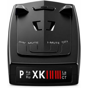 Radar Detector for Cars, Long Range Full-Band Laser Detection with Voice Alerts, False Alert Filter, City/Highway Modes, Windshield Mount, Black