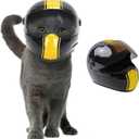 Pet Motorcycle Helmet Dog/Cat Full Face Motorcycle Helmet Outdoor Motorcycle Bike Riding Helmet Hat for Cat Dog Doggie Puppy Kitten Pet Supplies Racing Car Fan Collectible Small Gift (Black-Yellow)