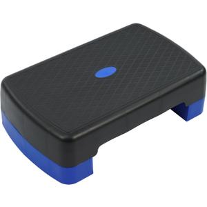 18" Workout Aerobic Stepper Step Platform with 2 Risers (Black and Blue)