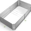Land Guard Metal Raised Garden Bed for Gardening, 8x4x1.5ft Galvanized Raised Garden Bed, Planter Boxes Outdoor for Vegetables, Fruits and Flowers (Silver)