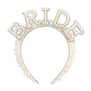 Casoty Pearl Bride Headband Material, One Size Fit All, Wide Applications, Women's Hairband, Bridal Shower, Wedding, Engagement Parties Gift