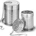 2 Pack Tea Infuser, Tea Strainers for Loose Tea Mesh Stainless Tea Strainer Loose Leaf Tea Steeper Tea Diffuser with Tea Basket and Lid for Black Tea, Spices and Seasonings