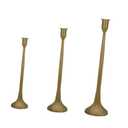 3X Pillar Candle Holder Elegant Candlestick Holder for Banquet Party Desktop Golden