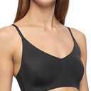 Calvin Klein Invisibles Comfort Lightly Lined Seamless Wireless Triangle Bralette Bra, Black, Small