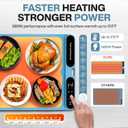 Food Warming Mat XXL with Insulation Pad 40"x15" 580W,Electric Warming Mat up to 10 Dishes with 7 Temp 8 Timer Settings, Ultra Thick Food Grade Silicone, (Exclusive Sky Blue)