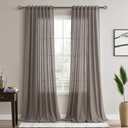 Joywell Light Brown Linen Curtains 108 Inches Length Long Rod Pocket Back Tab Hook Belt Clip Rings Semi Sheer Window Curtains Drapes for Bedroom Living Room 2 Panels 52x108