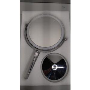 JANEEVA 10X Lighted Makeup Mirror with 3 Lighting Modes, 8" Dimmable Lights Height Adjustable Vanity Mirror with Lights, Rechargeable Double Sided 1X 10X Magnifying Mirror, 360°Rotation,Chrome