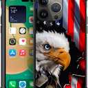 DAIZAG Compatible with iPhone 14 Pro Case,American Eagle Flag with Bumper Anti-Slip Shock Absorbing Soft TPU Protective Cover