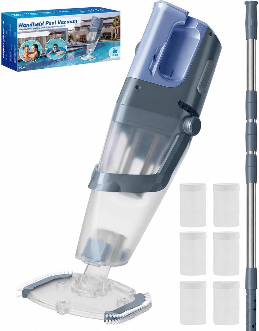 Cordless Handheld Pool Vacuum Cleaner for Inground Pool with Pole
