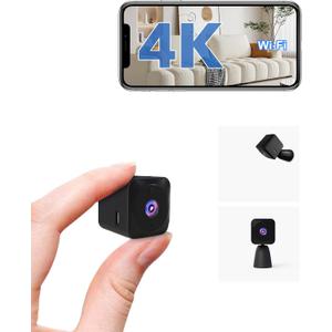 4K HD Indoor Camera for Indoor Security with App Control Motion Detection & Night Vision Wireless WiFi Rechargeable Pet Camera for Home/Office 24/7 Cycle Save Video Only (4K)