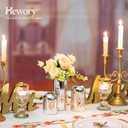 Glass Bud Vases for Centerpieces Silver - Hewory 12pcs Blown Modern Cylinder Small Glass Vases, Mini Bulk Single Flower Vase for Wedding Party Event Home Decor Floral Arrangement (Not Include Flowers)