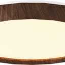 ANYLOVE 19 inch LED Flush Mount Ceiling Light Fixture,3000K 4000K 5000K Adjustable Ceiling Lights, Farmhouse Walnut Wood Grain Ceiling Light for Bedroom Hallway Bathroom Kitchen
