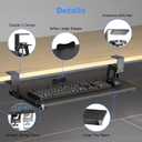 XINLEI Keyboard Tray Under Desk Large C-Clamp 25.6 (30 Including Clamps) x 11.8 Slide-Out Platform Computer Drawer Pull Out Keyboard & Mouse Tray Black DSF4