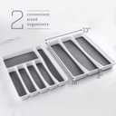 Masirs No-Slip Silverware Tray Organizer, Accommodates Different Kitchen Utensil and Cutlery Sizes, Deep Enough to Fit Entire Drawer, (2-PIECE | 9-SECTIONS)