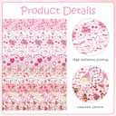 600 Pcs Mother's Day Paper Chain Garland Kit, Decorative Patterned Strips for DIY Paper Chain Crafts, Pink Floral Heart Designs for Party Home Spring Decorations