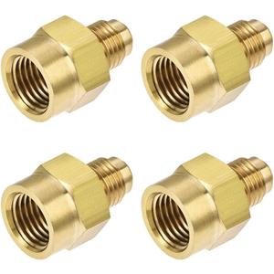 uxcell Brass Pipe fitting, 1/4 SAE Flare Male to 1/4NPT Female Thread, Tubing Adapter Hose Connector, for Air Conditioner Refrigeration, 4Pcs