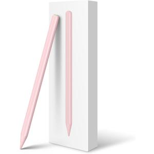 Stylus Pencil with Magnetic Wireless Charging, 2X Fast Charge for Ipad, Compatible with iPad Pro 11 in 1/2/3/4, iPad Pro 12.9 in 3/4/5/6, iPad Air 4/5, iPad mini 6-Pink