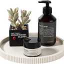 Silicone Bathroom Tray Round Kitchen Counter Organizer Decorative Vanity Accessories Coffee Table Decor for Perfume, Candle, Soap Dish, 9 Inch, Beige