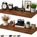 RICHER HOUSE 12 Inch Deep Floating Shelves, 36 Inch Long Wall Shelf, Brown