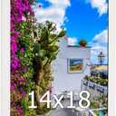 14x18 Wood Frame White, Modern Natural Woodgrain 18x14in Picture Frame, Rustic Wooden 14 x 18 inch Gallery Wall Photo Poster Frame with HD Plexiglass, Horizontal Vertical Wall Mounting Display 1pcs