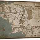 Middle Earth Canvas Wall Art - HD Print Retro Map Painting for Home Wall Decor, Vintage Movie World Map Poster Framed Artwork (18" H x 24" W)