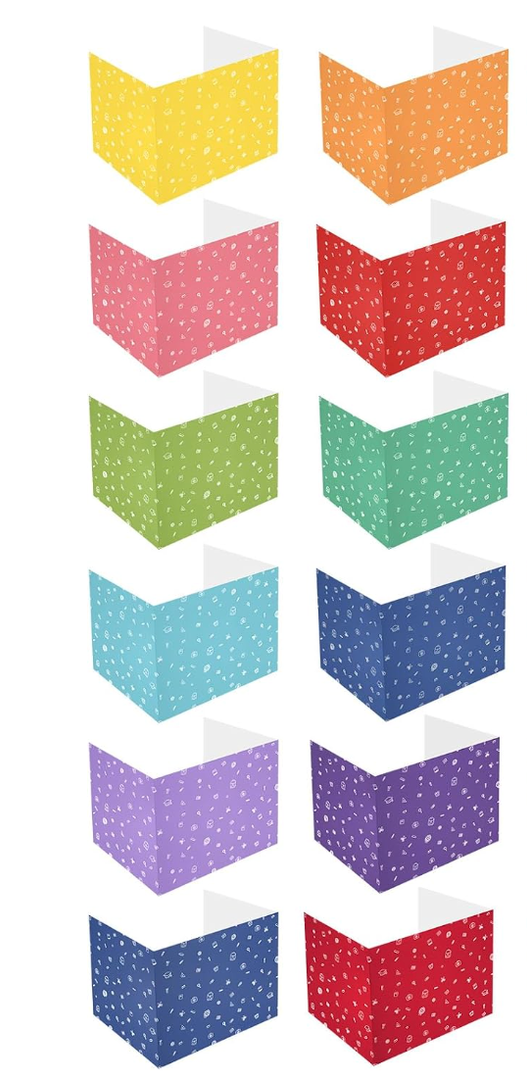 10 Pieces School Privacy Boards Bulk for Student Colored Desk Trifold Divider Panels Privacy Cardboard Partition Folders for School Student Teacher Desks, 18.9 x 11.8 x 11.8 Inches