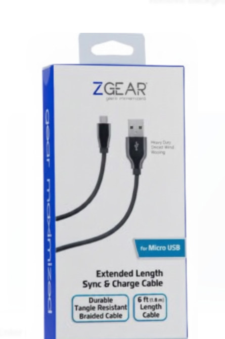 ZGEAR 6 Ft Braided Sync & Charge Cable