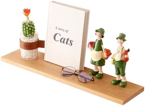 2 Pack TRWISWDC Oak Floating Shelves 24 Inches Natural Wood Wall Shelf, Rustic Wood Shelves for Wall Storage, Wall Mounted Wooden Display Shelf for Bathroom Bedroom Livingroom Kitchen