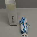 Hanaive 3 Pcs Cheerleading Pom Poms and Large Cheerleader Hair Bow Metallic Cheer Supplies for Team Spirit Sports Dance Cheering (Lake Blue Mixed White)