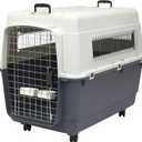 SportPet Designs Plastic Kennels Rolling Plastic Wire Door Travel Dog Crate, XXL (39.5"L x 26.5"W x 29.3"H)