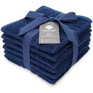 Mellow Buff 100% Cotton Terry Dish Cloth & Dish Towel, 6 Pack, Super Soft and Absorbent Kitchen Towels, Perfect for Kitchen Cleaning and Dish Washing (Navy Blue 6 Pack) 16x25