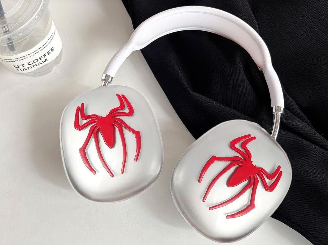 3 x Generic Case Cover for AirPods Max Red 3D Spiders Decorations Soft Cases Anti-Scratch Protective Cover for Apple AirPods Max (Red)