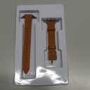 STIROLL Slim Leather Bands Compatible with Apple Watch Band 38mm 40mm 41mm 42mm(Series 11 10), Top Grain Leather Watch Thin Wristband for iWatch SE 9 8 7 6 5 4 3 2 1 (Brown Starlight Silver)