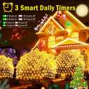 KNONEW Christmas Net Lights, 600 LEDs 19.7ft x 13.1ft Outdoor Waterproof Mesh Lights with 8 Modes & Timer, Plug-in Net Fairy Lights for Garden Bushes, Party Wedding Holiday.Warm White