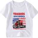 Boys 4th of July Shirt Girls American Flag Tees Toddler Kids USA Flag Independence Day Patriotic Kids Short Sleeve T-Shirt (Gray)