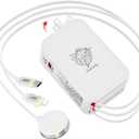 Retractable Apple Watch Charger, 5 in 1 Travel Charging Station for Apple Devices, Retractable Chargers for Multiple Devices with Multi Charging Cable, Charger Block for Apple Gear (White)