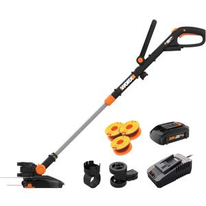 Worx 3 in 1 Cordless String Trimmer/Lawn Edger/Mini Mower, 12" Electric Weed Wacker with Command Feed, 20V Weed Eater with 5.5 LBS, Battery & Charger Included, WG170.2