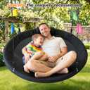 48 Inch Saucer Swing, Nest Swing with Deep Seat & Soft Pillow, 900LBS Capacity Tree Swing, Heavy-Duty Steel Frame & Waterproof 900D Oxford Fabric, Easy Setup Outdoor Swing for Backyard