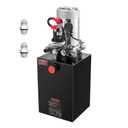 VEVOR12 Quart Hydraulic Power Unit, Double Acting Dump Trailer Pump, 3200 PSI Max Relief Pressure & 0.91 GPM Flow Rate, DC 12V Hydraulic Pump with Metal Reservoir for Dump Trailer Car Lifting
