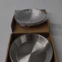 Stainless Steel Cat Bowls,Whisker Friendly Shallow Cat Dishes for Food and Water,Non-Slip Silicone Bottom,Heavy Duty,Replacement Kitten Metal Plate for Elevated Stands,2 Pack