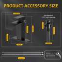 Ryuwanku Bathroom Faucet Matte Black Modern Waterfall Bathroom Sink Faucet with Single Handle Suitable for 1 or 3 Holes,Supply Deck Plate and Hose