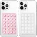 Anteel 2 Pack Silicone Suction Phone Case Mount, Non Slip Sticky Grip, Silicon Adhesive Suction Cup Mount, Strong Grip Holder for Selfies and Videos (LightPink&Translucent) | 2 Pack, Non Slip, Sticky Phone Grip, Silicon Adhesive, Suction Cup Mount, S