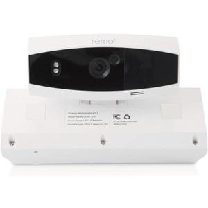 Remo+ DoorCam 3 Over-The-Door Wireless Security Camera, 12-Hour Rolling Video Storage with No Subscription, 1080p Video, Night Vision, 2-Way Talk, AI with Human Detection & Alexa Compatibility (White)