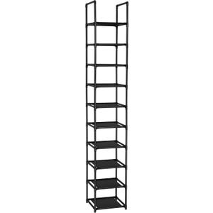 FIDUCIAL HOME 10 Tiers Shoe Rack Space Saving Vertical Single Pairs Sturdy Shoe Shelf Storage Organizer