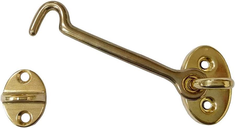 QCAA Heavier Duty Brass Door Hook Latch & Eye, 4", Vibrated Brass, Made in Taiwan, 1 Pack QCAA Heavier Duty Brass Door Hook Latch & Eye, 4", Vibrated Brass, Made in Taiwan, 1 Pack